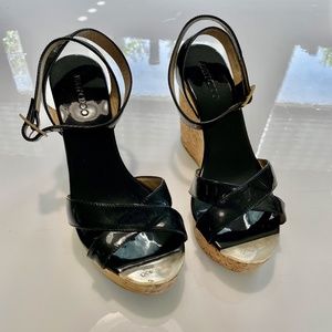 Jimmy Choo Black Patent Leather Wedge